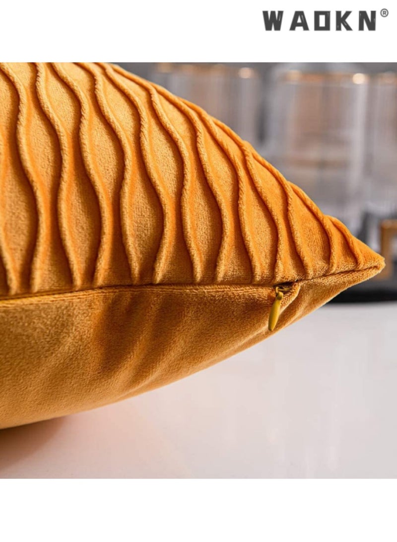 WAOKN Modern Minimalist Pillow Covers, Textured Ripple - Effect Decorative Cushions for Sofas, Living Rooms, and Bedrooms, Chic and Comfort - enhancing Home Accents, Ideal for Aesthetic Upgrades  - Image 5