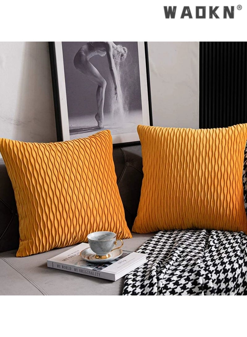 WAOKN Modern Minimalist Pillow Covers, Textured Ripple - Effect Decorative Cushions for Sofas, Living Rooms, and Bedrooms, Chic and Comfort - enhancing Home Accents, Ideal for Aesthetic Upgrades  - Image 2