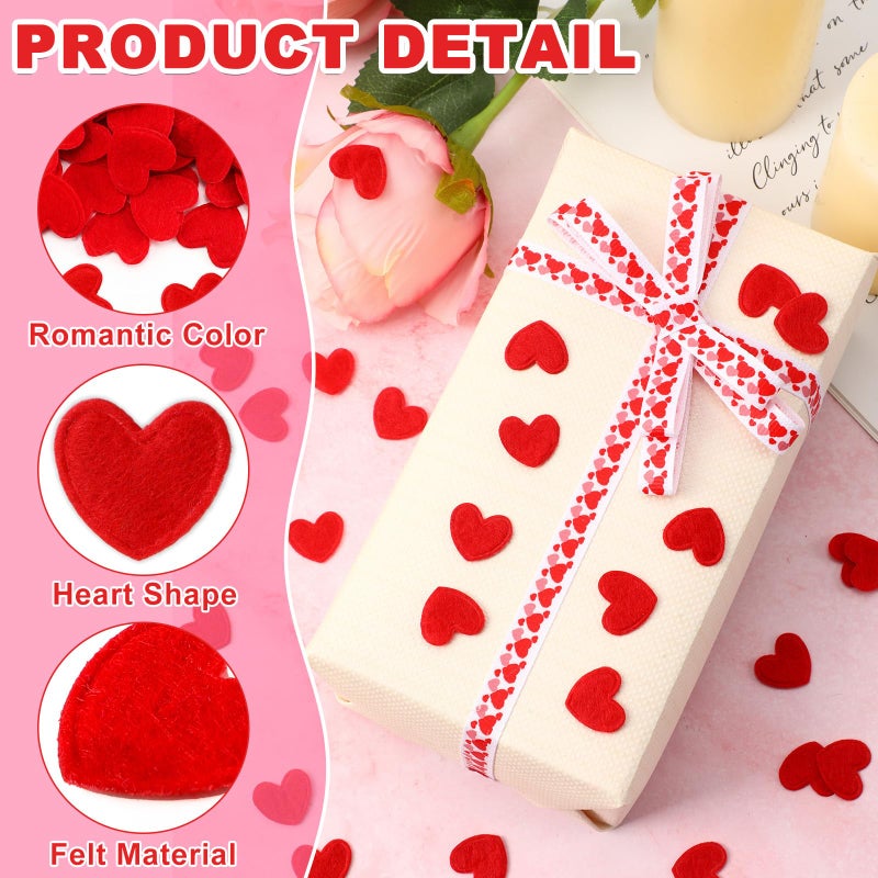 MARFOREVER 500 Pcs Red Heart Felt Confetti, Valentine's Day Confetti Romantic Love Table Sprinkles Decorations for Valentine's Day Wedding Bridal Shower Bachelorett Party Decorations - Image 4