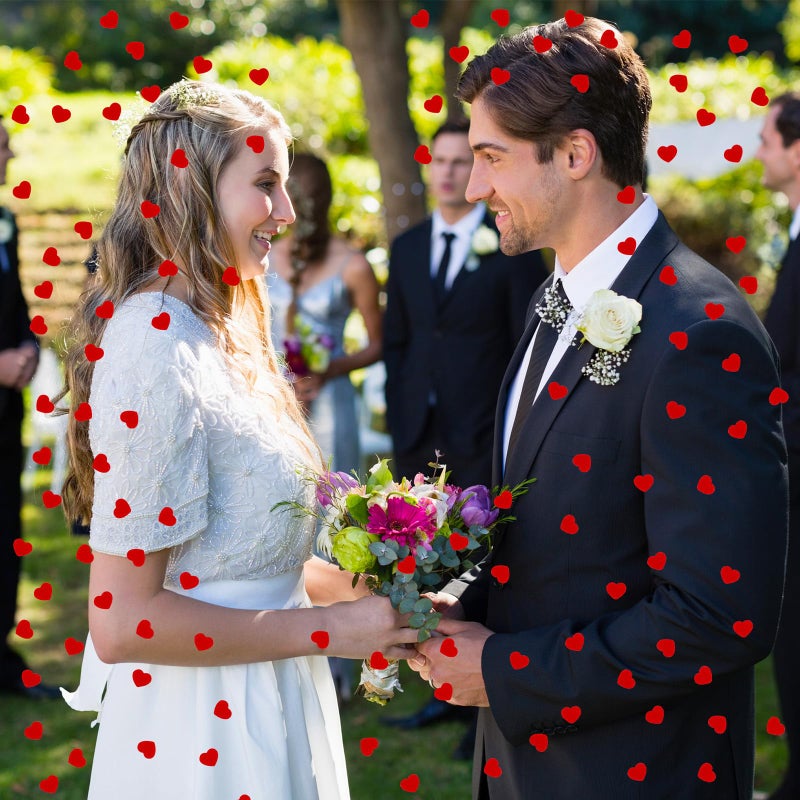 MARFOREVER 500 Pcs Red Heart Felt Confetti, Valentine's Day Confetti Romantic Love Table Sprinkles Decorations for Valentine's Day Wedding Bridal Shower Bachelorett Party Decorations - Image 2