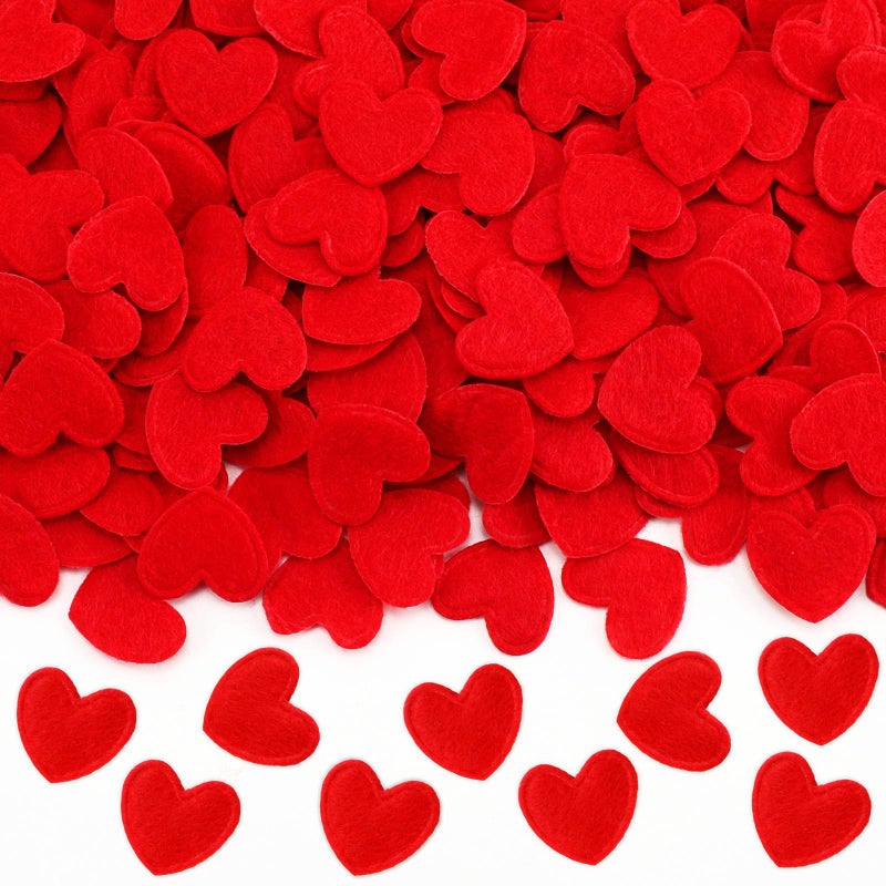 MARFOREVER 500 Pcs Red Heart Felt Confetti, Valentine's Day Confetti Romantic Love Table Sprinkles Decorations for Valentine's Day Wedding Bridal Shower Bachelorett Party Decorations - Image 1