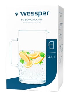 Wessper Wessper D2 Borosilicate Glass Pitcher, Heat-Resistant, 3.3L, Clear  - Image 3