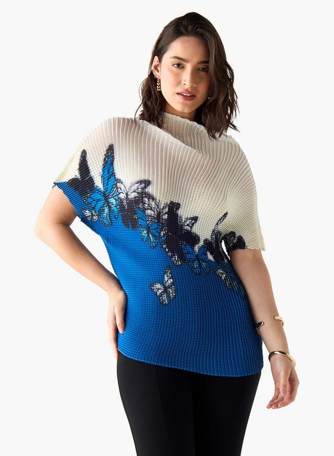 تواكستريمز بلوزة وافل بارزة الملمس بأكمام قصيرة من تو إكستريمز