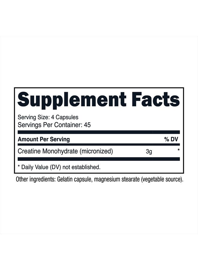 Nutricost Performance Creatine Monohydrate 3,000mg 750mg Capsules 180'S