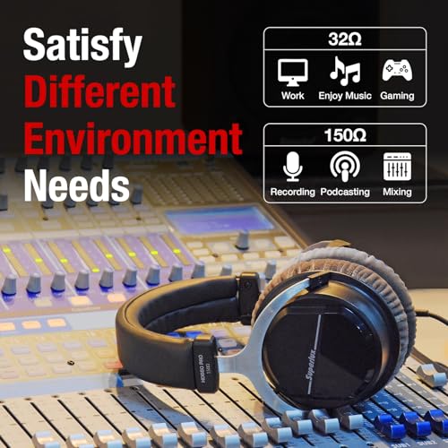 Superlux HD 660PRO, 32 ohms, Studio Recording Headphones Wired, Professional Closed-Back Headphone with 40mm Neodymium Drivers and Solid Bass, 3.5/6.3mm Jack Adapter for Tablets, Laptops, Computer - Image 5
