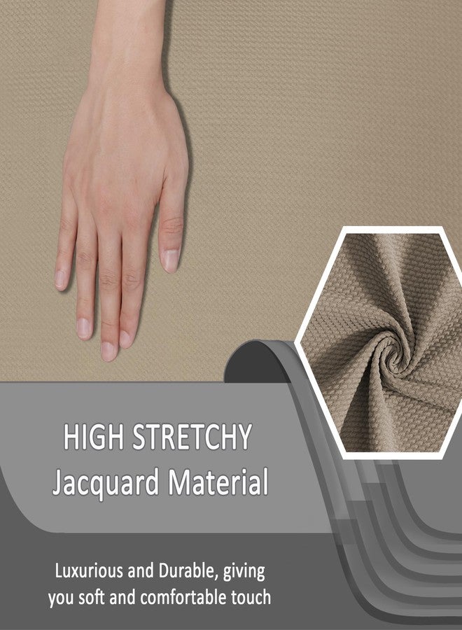 ULTICOR غطاء كرسي استرخاء من تصميم جاكار من ألتيكور، مكون من 4 قطع، غطاء كرسي استرخاء لكرسي استرخاء بوسادة واحدة، غطاء أريكة استرخاء بمقعد واحد، قابل للغسل (لون بيج، غطاء كرسي استرخاء) - Image 5