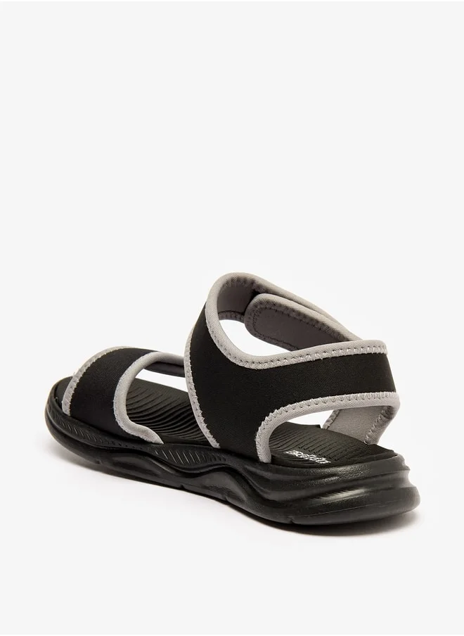 كابا Boy's Logo Print Sandals with Hook and Loop Closure