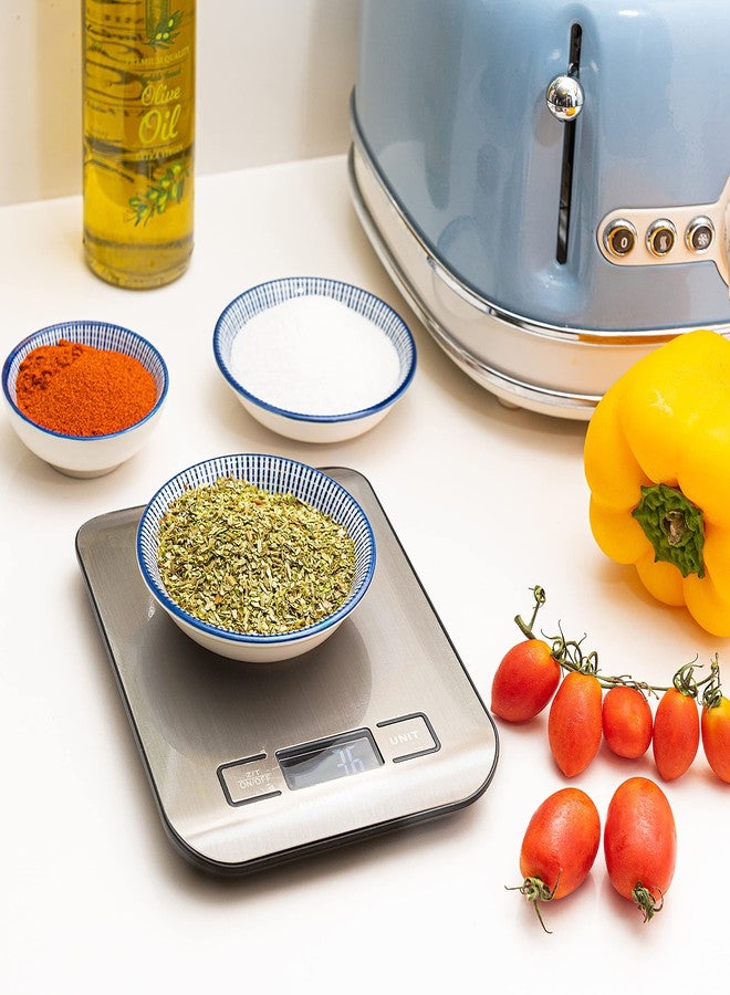Moss & Stone Moss and Stone Digital Kitchen Scale Food Multifunction Accuracy Digital Scale LCD Display 11 Lb 5 Kg, Food Scales Digital Weight Grams and Oz, Baking Scale, Stainless Steel Small Food Scale - Image 4