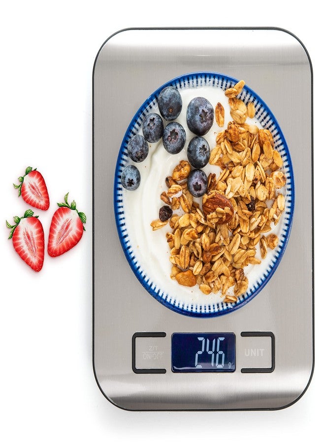 Moss & Stone Moss and Stone Digital Kitchen Scale Food Multifunction Accuracy Digital Scale LCD Display 11 Lb 5 Kg, Food Scales Digital Weight Grams and Oz, Baking Scale, Stainless Steel Small Food Scale - Image 1
