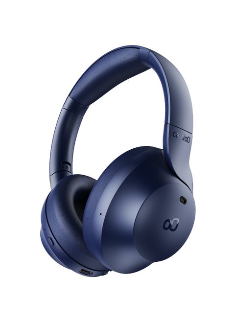 Headphone – Hybrid ANC Bluetooth Headphones with 3D Sound – 4 Mics – 55H Playtime – Fast Charging – Gaming Mode – Smart App – Foldable & Comfortable – Dual Connection – Bluetooth 5.4 - Blue