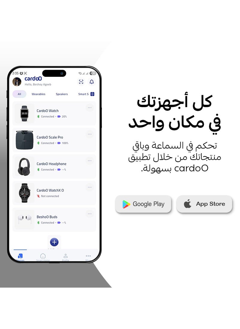 Headphone – Hybrid ANC Bluetooth Headphones with 3D Sound – 4 Mics – 55H Playtime – Fast Charging – Gaming Mode – Smart App – Foldable & Comfortable – Dual Connection – Bluetooth 5.4 - Blue
