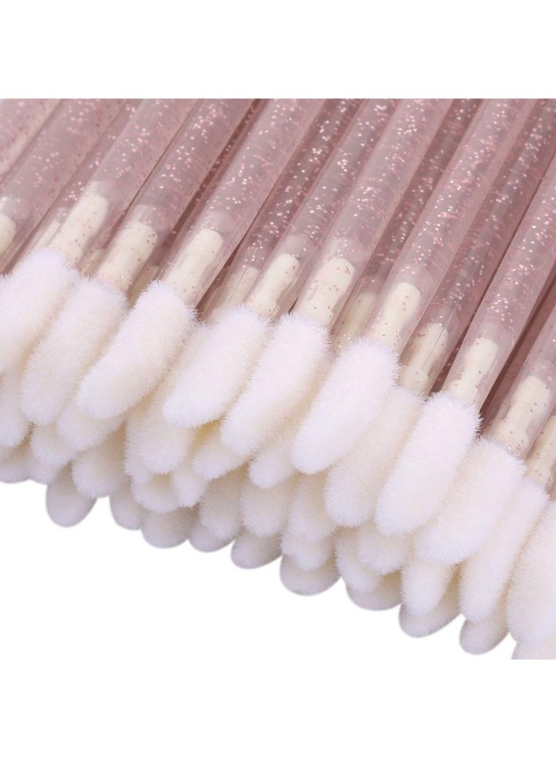 Generic 100 Pcs Disposable Crystal Lip Brushes Make Up Lip Brushes Lipstick Lip Gloss Wands Eyeshadow Brushes Applicator Tool Makeup Beauty Tool Kits (Pink)  - Image 3