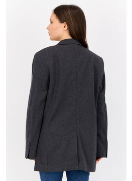 ESPRIT Women Oversized Textured Semi Formal Blazer, Dark Grey  - Image 4