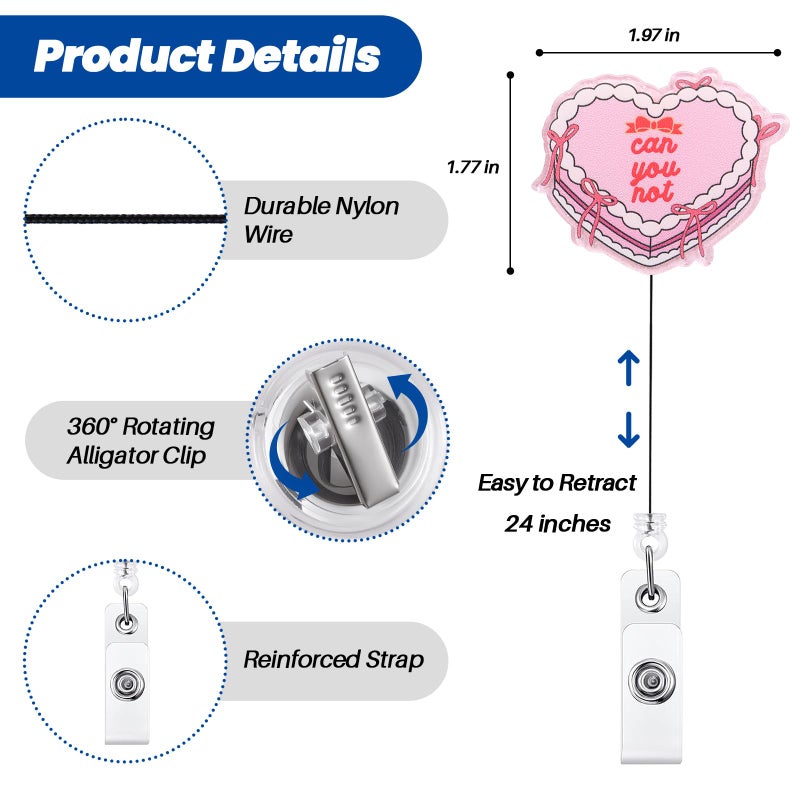 BVIIE Can You Not Funny Nurse Badge Reel  Cute Retractable Id Card Badge Holders  Medical Badge Clip For Nurses Station Psychiatry Er Ed Rn Cna Social Workers Psychologist Physician Front Desk Receptionist - Image 3