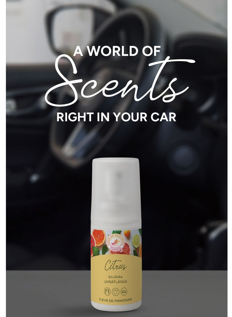 Fleur De Printemps Citrus Air Freshener Spray | 30ml | Energizing & Fresh Aroma | Gas-Free & Anti-Smoking | Ideal for Home, Car, Office - Image 3