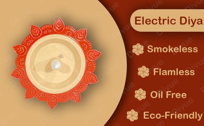 ASOMA Lotus Water Sensor Led Light Diyas Flameless Smokeless Warm Ambient Tea Light Candles for Diwali New Year HomeMandir Decoration Brown Pack of 8  - Image 3