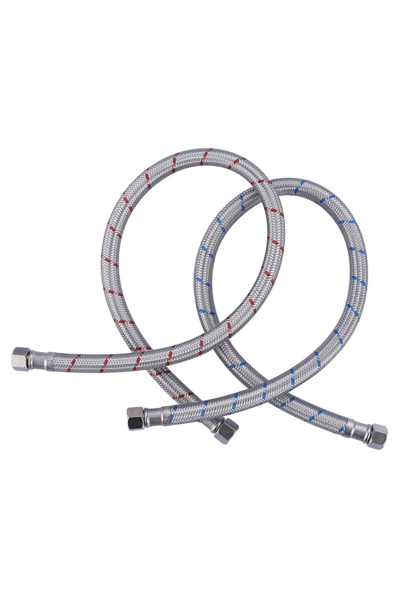 ETAVA ETAVA – Braided Inlet Hose Pipe Connector 90 CM | Flexible Hot & Cold Water Supply Hose for Washbasin, Bathroom & Kitchen Mixer Faucets | Brass Connector Tap Pipe – Premium Quality - Image 1