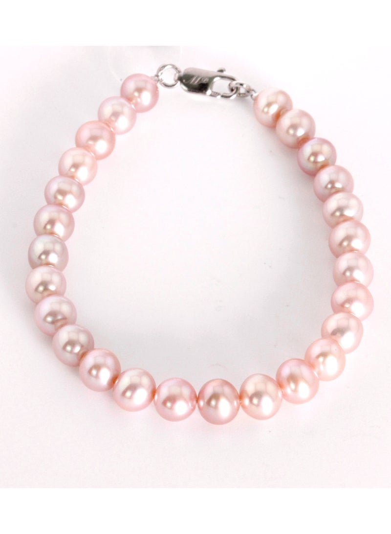 MIKURA Bracelet 1st 19Cm, Freshwater Pearls, A Quality, Natural Multi Color, 7.0-6.5MM, 18KW - Image 1