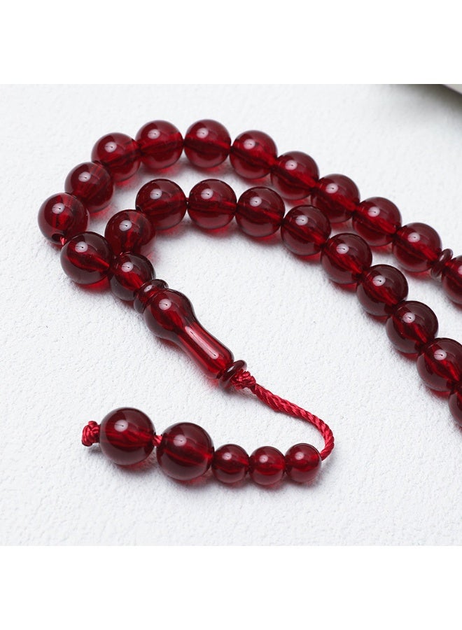 NIBEMINENT 33 Muslim Prayer Beads Wine Red/12mm