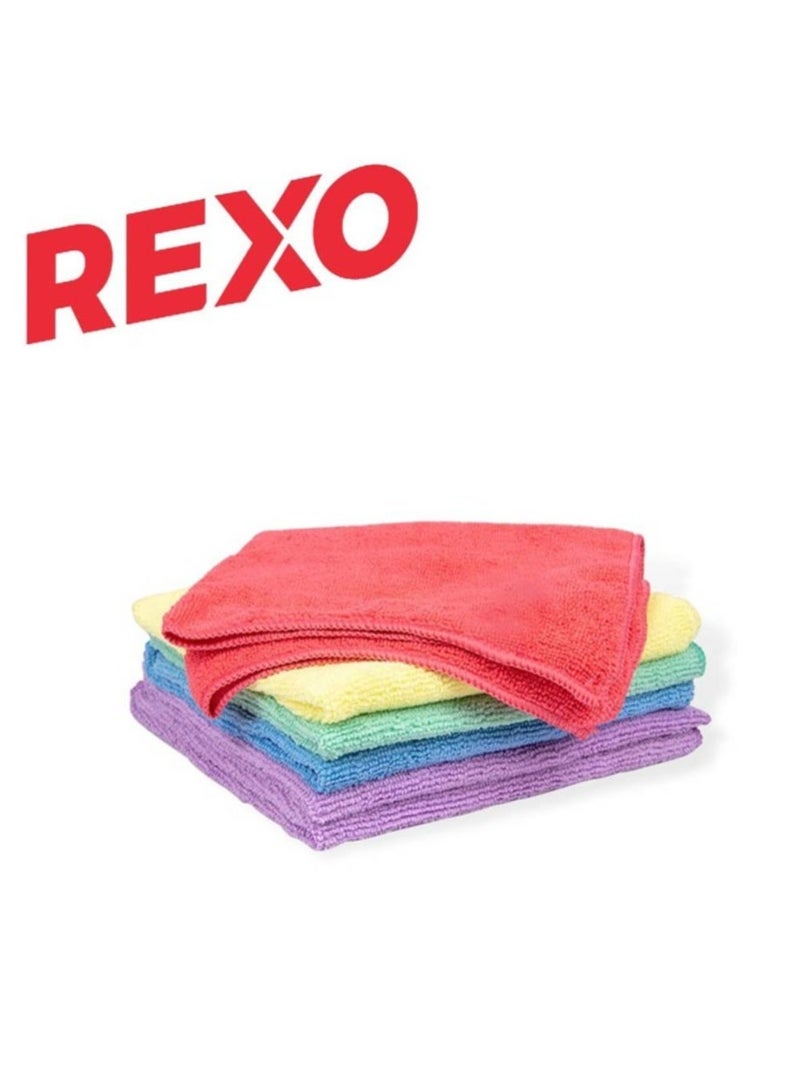 REXO Microfiber cleaning towels, super absorbent, non-scratch, lint-free, reusable and multi-purpose for car cleaning, home and kitchen use, 30x30 cm (pack of 3 towels) - Image 2