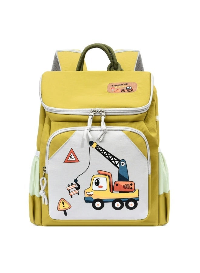 Kids Backpack Crane Construction Design 3-5 Years, Large Capacity Waterproof Lightweight Spine-Protective School  Bag - Image 2