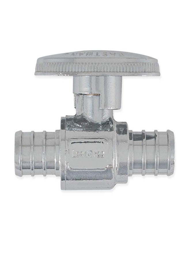 Eastman Quarter-Turn Straight Stop Valve, 1/2 Inch Crimp PEX x 1/2 Inch PEX, Chrome Plated, 10725LF - Image 2