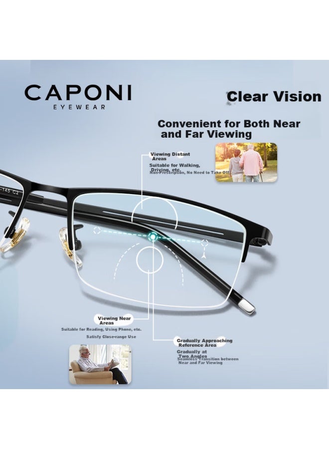 Caponi Imported Titanium Reading Gl For Men With Smart Zoom Function, Bifocal Reading Gl, Genuine Product For Driving And Walking - Image 2