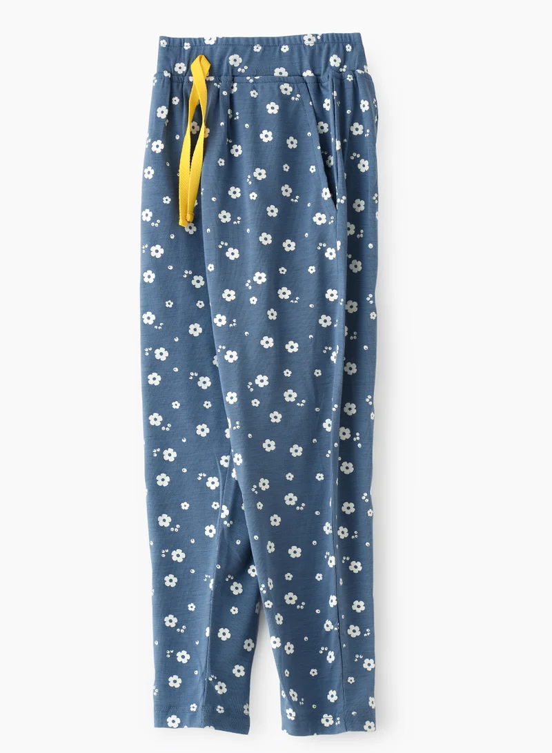 Jelliene Knit Aop Harem Pants With Contrast Drawstring