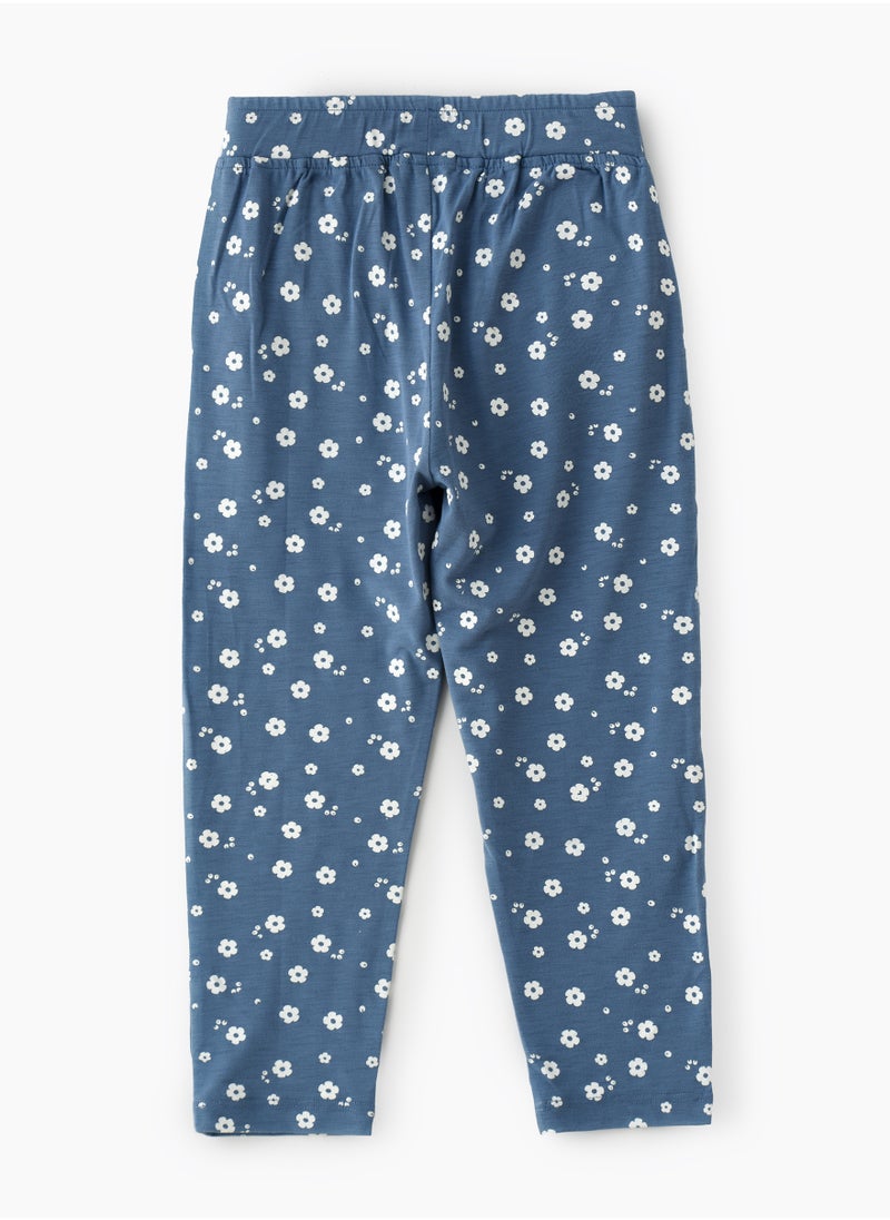 Jelliene - Knit Aop Harem Pants With Contrast Drawstring - Image 1