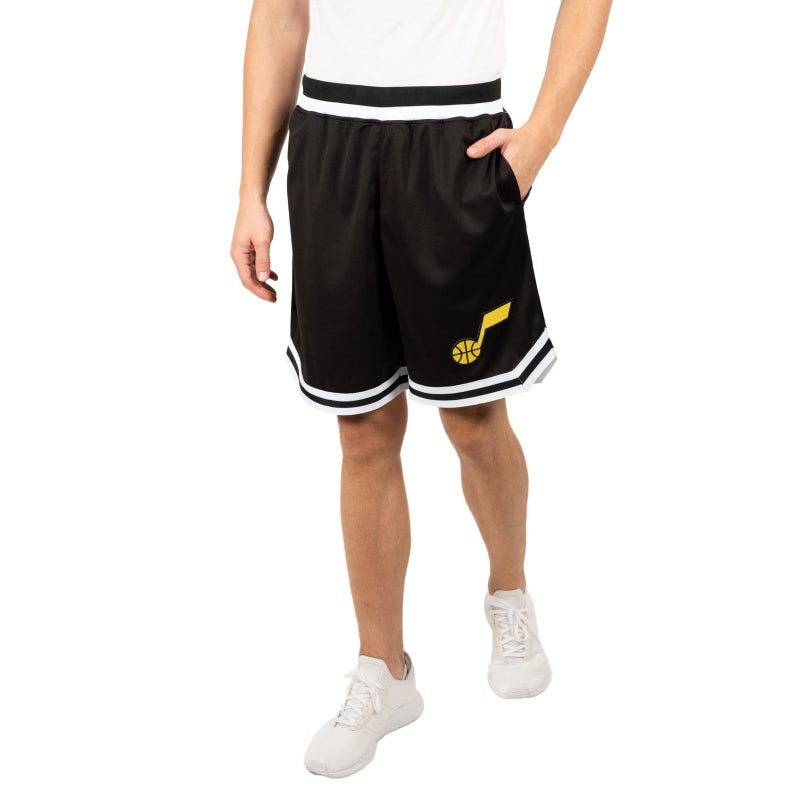 Ultra Game NBA Official Mens Supreme Basketball Training Shorts Unisex Utah Jazz Black Medium - Image 2