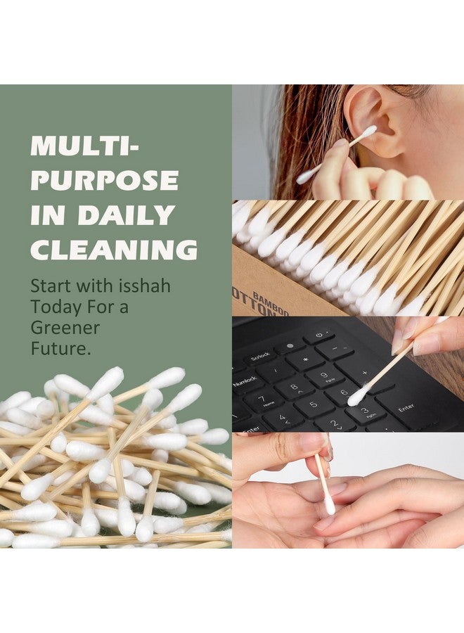 Isshah Bamboo Cotton Swabs - 500 Count - FSC Certified and PETA Approved, Eco Friendly Double Tips, Plastic Free Ear Sticks, All Natural 100% Biodegradable Organic Cotton buds by Isshah - Image 4