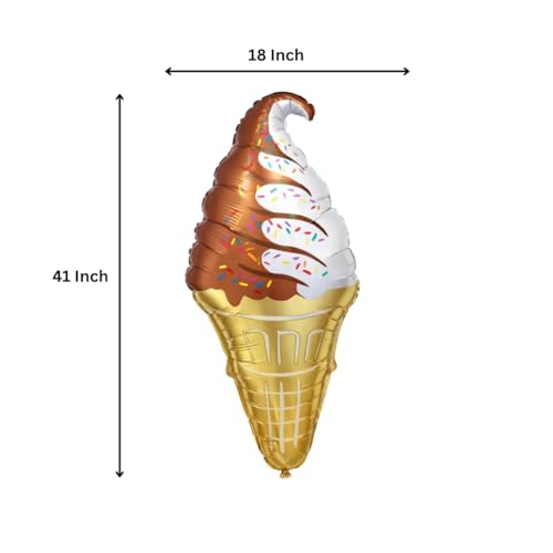 Wanna Party Ice cream Cone Foil Balloon 41" for Candy/Sweets/Candyland Party Decorations - Image 3