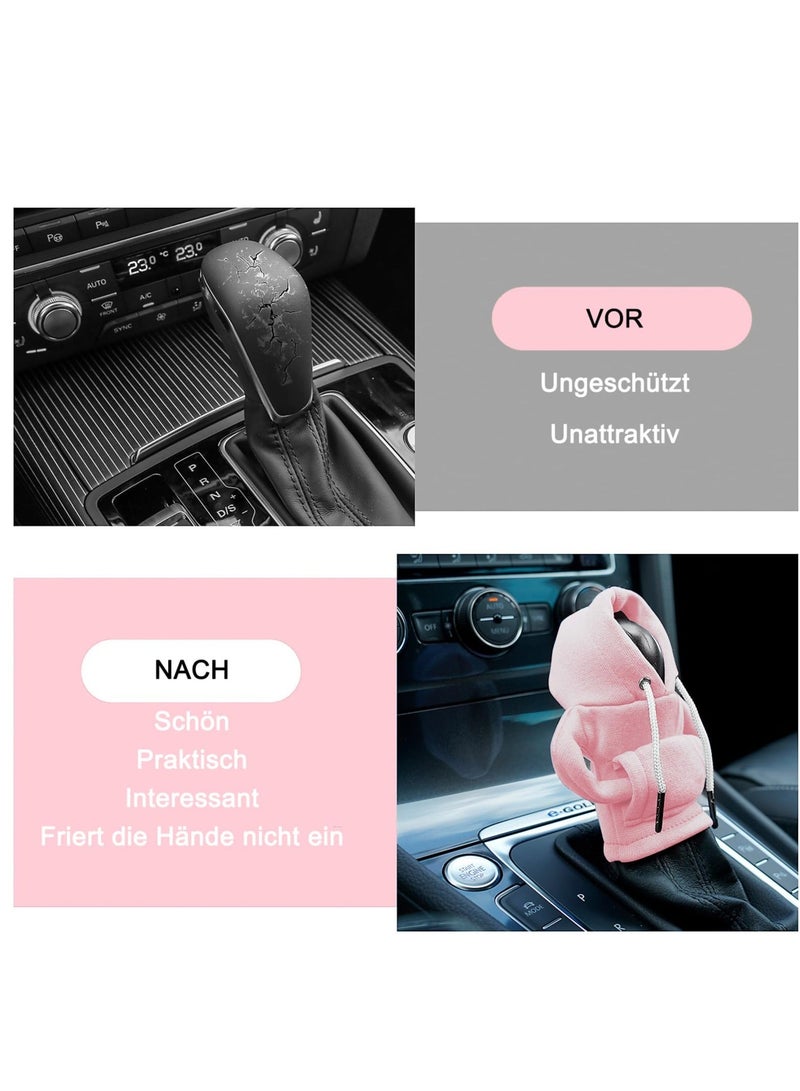 HaHaHai Gear Shift Hoodie, Gear Shift Cover, Universal Car Shift Knob Hoodie, Mini Hoodie for Car Shifter, Car Accessories and Decorations that Adds More Luxury to Your Car(Pink) - Image 5