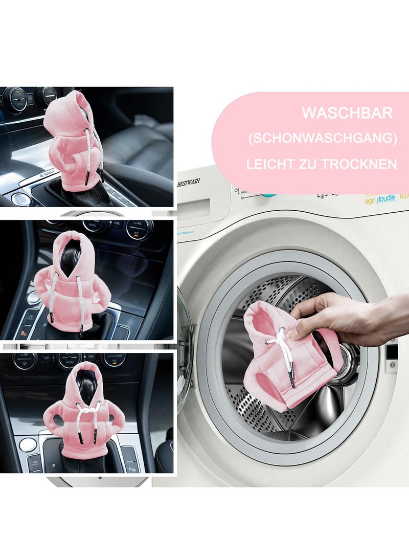 HaHaHai Gear Shift Hoodie, Gear Shift Cover, Universal Car Shift Knob Hoodie, Mini Hoodie for Car Shifter, Car Accessories and Decorations that Adds More Luxury to Your Car(Pink) - Image 3