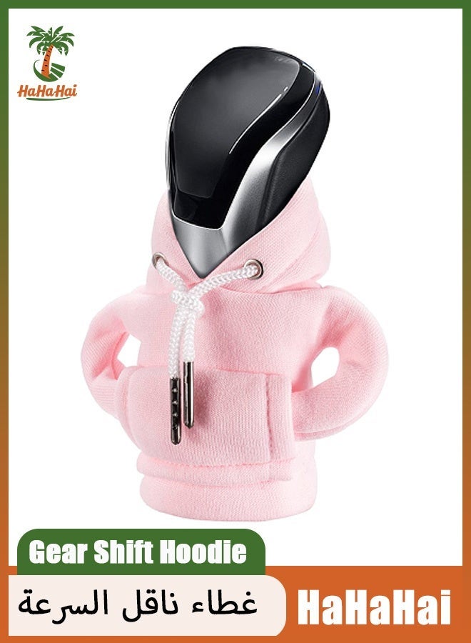 HaHaHai Gear Shift Hoodie, Gear Shift Cover, Universal Car Shift Knob Hoodie, Mini Hoodie for Car Shifter, Car Accessories and Decorations that Adds More Luxury to Your Car(Pink) - Image 1
