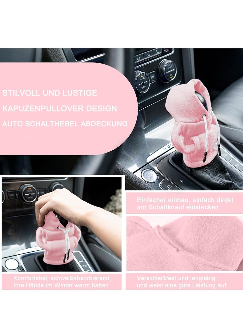 HaHaHai Gear Shift Hoodie, Gear Shift Cover, Universal Car Shift Knob Hoodie, Mini Hoodie for Car Shifter, Car Accessories and Decorations that Adds More Luxury to Your Car(Pink) - Image 4