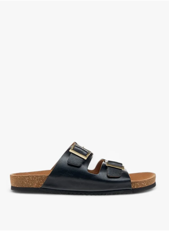 بابريكا Women's Buckle Accent Slip-On Sandals