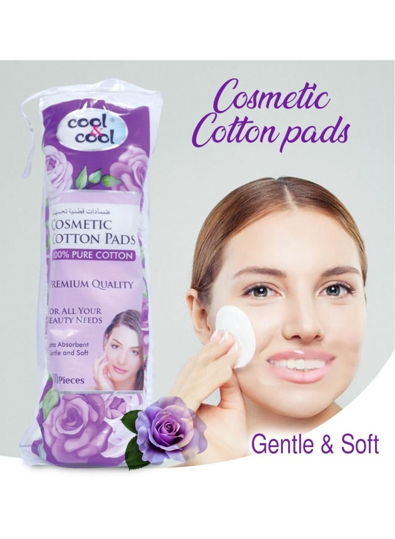 Cool & Cool Premium Quality Cosmetic Cotton Pads - 80 Pads Pack of 3 - Image 3