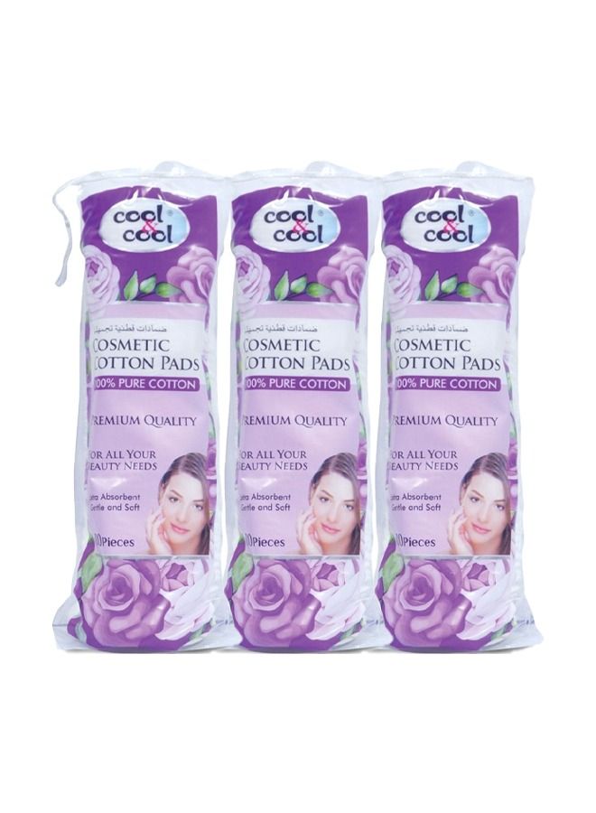 Cool & Cool Premium Quality Cosmetic Cotton Pads - 80 Pads Pack of 3 - Image 4