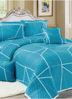 Sleep night Sleep Night Compressed 6 Pieces Comforter Set King Size 220 X 240Cm Reversible Bedding Set for All Seasons Double Side Quilt Stitching Green  - Image 5