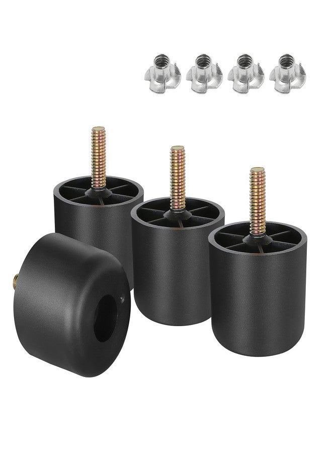Masendelk 1-1/2 inch Plastic Furniture Legs, Round Tapered Table Legs Black Sofa Legs Replacement Legs with M8 Hanger Bolts for Couch Table Sofa, Pack of 4 - Image 1