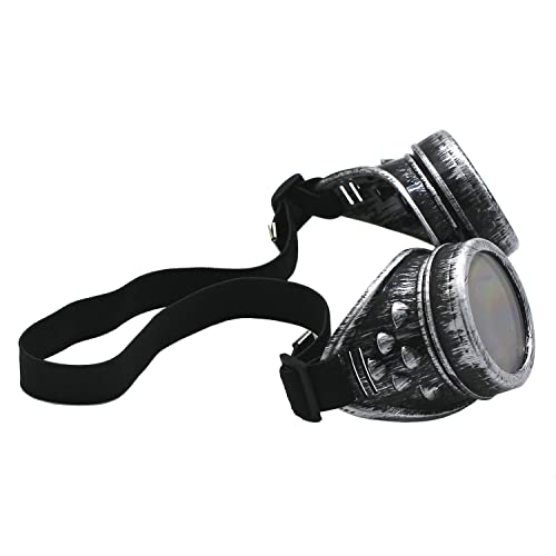 WEICHUAN Vintage Steampunk Goggles Ghostbusters Goggles Cosplay Steam Punk Glasses Accessory for Adult, Kids, Women, Men Halloween Costume (Antique Silver) - Image 2