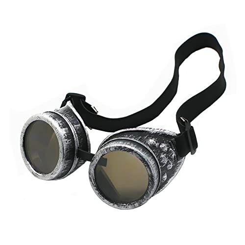 WEICHUAN Vintage Steampunk Goggles Ghostbusters Goggles Cosplay Steam Punk Glasses Accessory for Adult, Kids, Women, Men Halloween Costume (Antique Silver) - Image 1