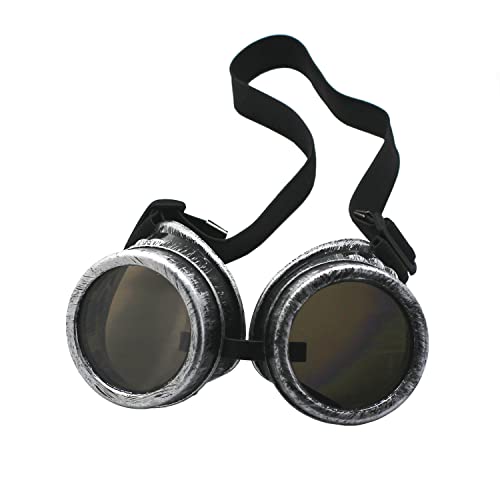 WEICHUAN Vintage Steampunk Goggles Ghostbusters Goggles Cosplay Steam Punk Glasses Accessory for Adult, Kids, Women, Men Halloween Costume (Antique Silver) - Image 3