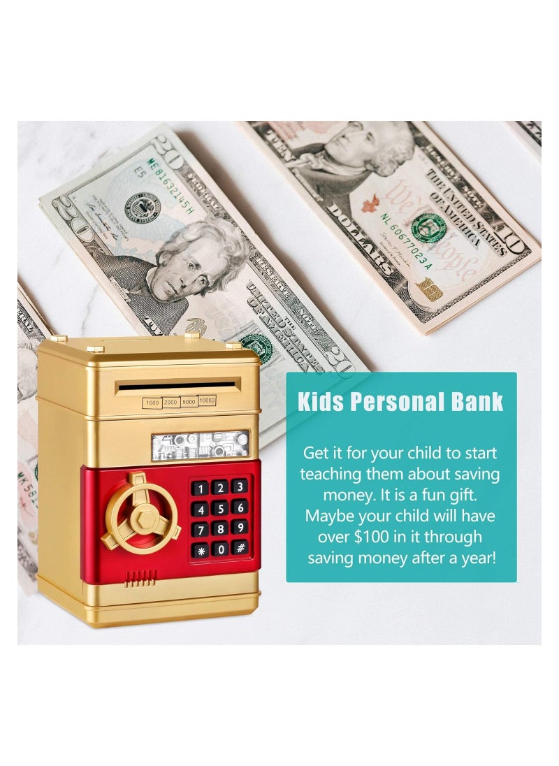 VIO Electronic Password Money Bank Mini Cartoon Safe Bank Box for Kids Cash & Coin Saving Habit Secure Piggy Bank Gifts for Boys Girls Pretend Play Educational Durable Fun Design  - Image 1