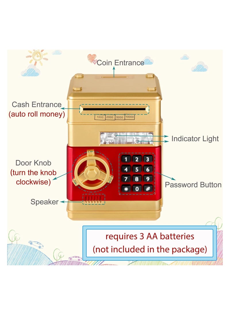VIO Electronic Password Money Bank Mini Cartoon Safe Bank Box for Kids Cash & Coin Saving Habit Secure Piggy Bank Gifts for Boys Girls Pretend Play Educational Durable Fun Design  - Image 3