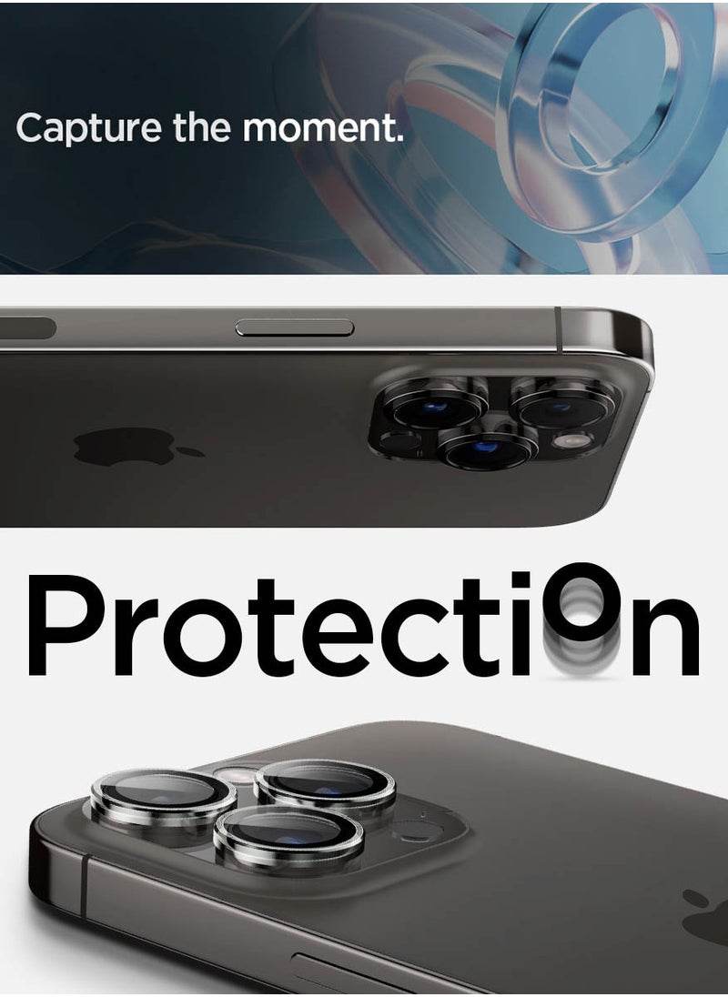 Spigen Glastr Ez Fit Optik PRO Camera Lens Screen Protector for iPhone 16 Pro Max/ iPhone 16 Pro | iPhone 15 Pro MAX/ iPhone 15 PRO | iPhone 14 Pro Max/ iPhone 14 Pro - Crystal Clear [2 Pack]  - Image 3