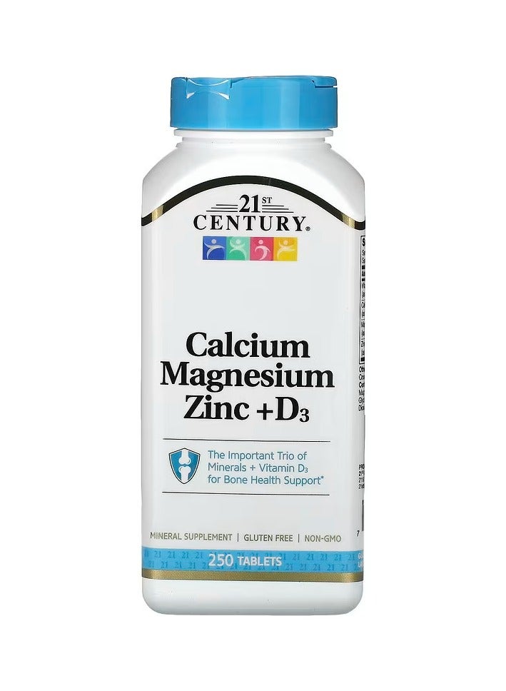 Calcium Magnesium Zinc + D3, 250 Tablets