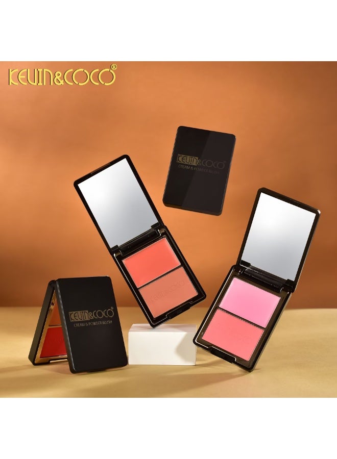 Kevin & Coco KEVIN&COCO Twilight Dual-Color Cream Blush Palette, Highly Pigmented, Long-Wearing, Smooth Touch - Image 5