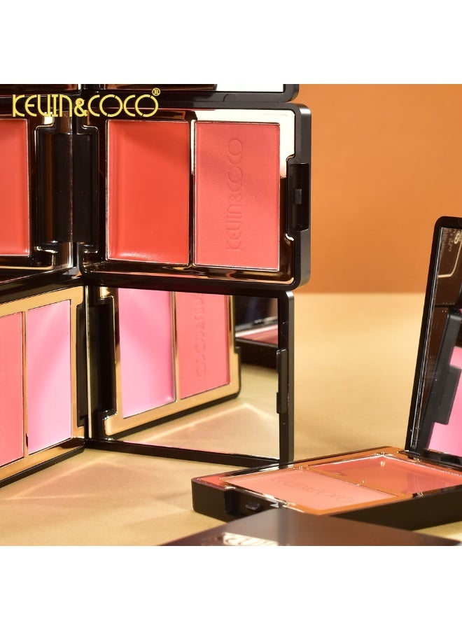 Kevin & Coco KEVIN&COCO Twilight Dual-Color Cream Blush Palette, Highly Pigmented, Long-Wearing, Smooth Touch - Image 2